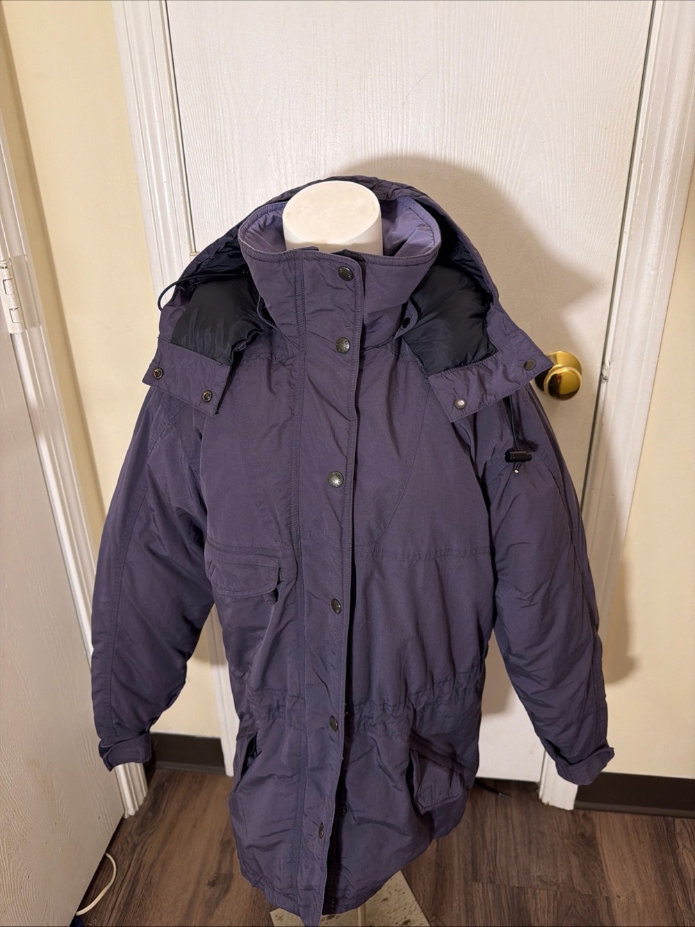 Vintage North Face Down Puffer Hooded Jacket Coat Womens Sz Medium Purple